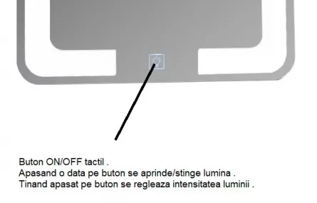 Oglinda cu iluminare LED si intrerupator touch, MD1, dimensiuni 60 x 80 cm