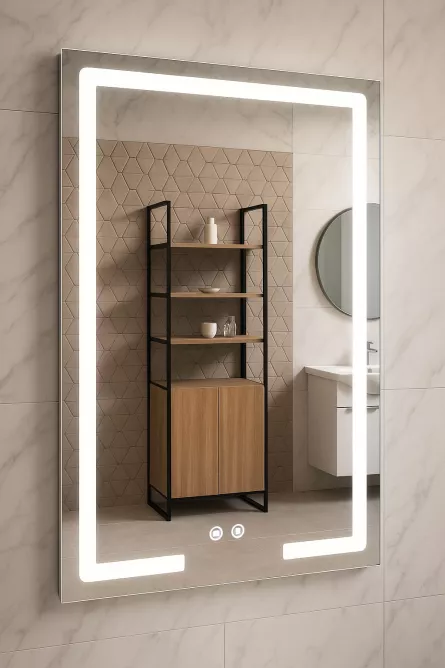 Oglinda cu iluminare LED si intrerupator touch si functie dezaburire, MD1, dimensiuni 60 x 80 cm