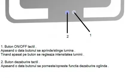Oglinda cu iluminare LED si intrerupator touch si functie dezaburire, MD1, dimensiuni 60 x 80 cm