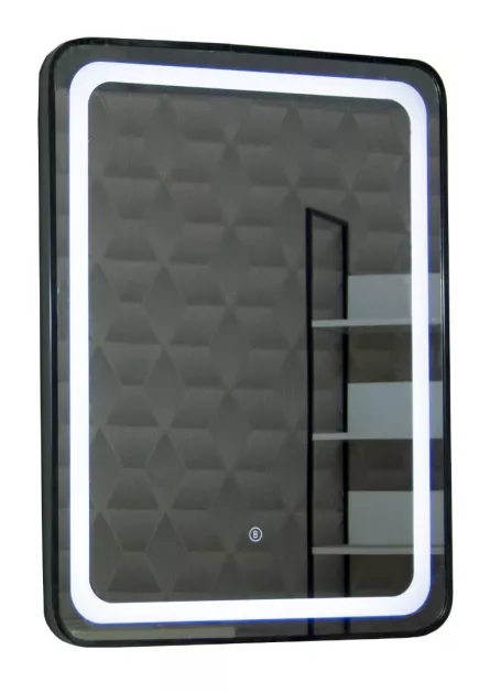 Oglinda MD3, 60x80 cm, iluminare LED, functie touch, rama neagra