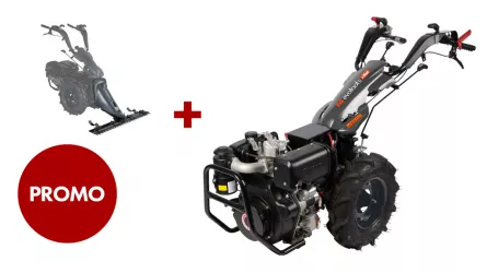 Pachet Motocultivator cu motor Kama MTD370, 10 CP, cu cositoare Evo Plus P01450