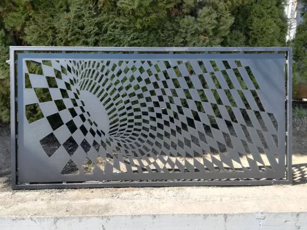 Panou decorativ din tabla otel debitat laser si teava TRS sudata, model M154 LXX, grosime 3 mm dimensiune 1000x2000 mm
