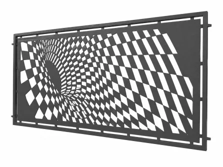Panou decorativ din tabla otel debitat laser si teava TRS sudata, model M154 LXX, grosime 3 mm dimensiune 1000x2000 mm