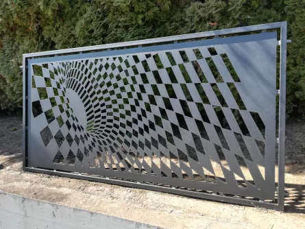 Panou decorativ din tabla otel debitat laser si teava TRS sudata, model M154 LXX, grosime 3 mm dimensiune 1000x2000 mm