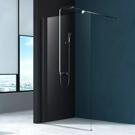 Panou dus sticla transparenta WI006-6TC, grosime stilca 6 mm, 100x200 cm, walk-in, profile aluminiu cromat