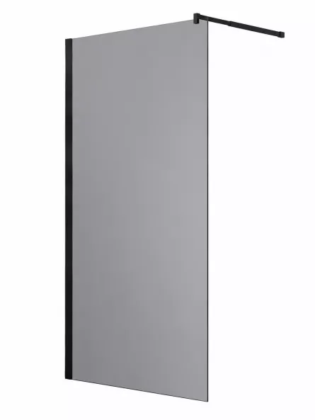Panou dus sticla WI011, fumuriu, grosime sticla 8 mm, 120 cm, profile aluminiu, negru mat
