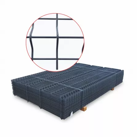 Panou gard bordurat plastifiat gri premium diametru fir 4,2 mm dimensiune 2000x2500 mm