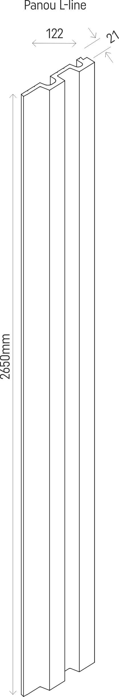 Panou riflaj LINERIO L-LINE GREY 2650 x 122 x 21 mm