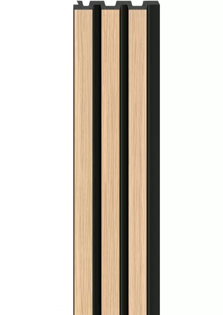 Panou riflaj LINERIO M-LINE NATURAL BLACK STRIPES 2650 x 122 x 12 mm