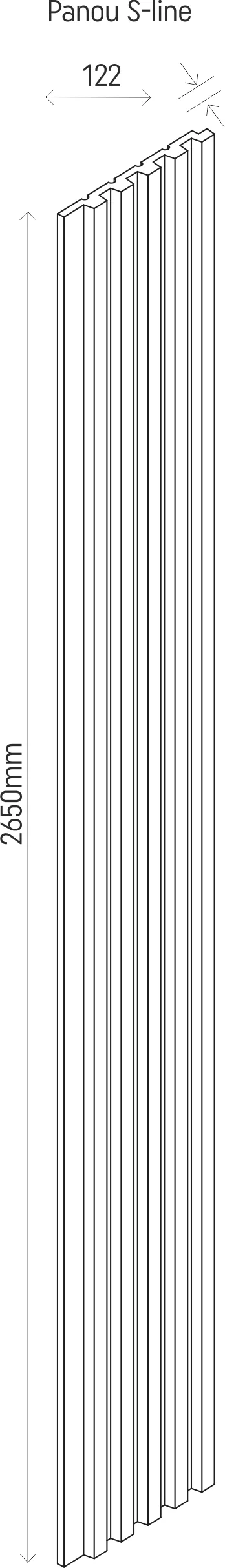 Panou riflaj LINERIO S-LINE GREY 2650 x 122 x 12 mm