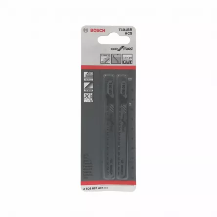 Panze de fierastrau, pentru lemn, Bosch  T 101BR, set 2 bucati