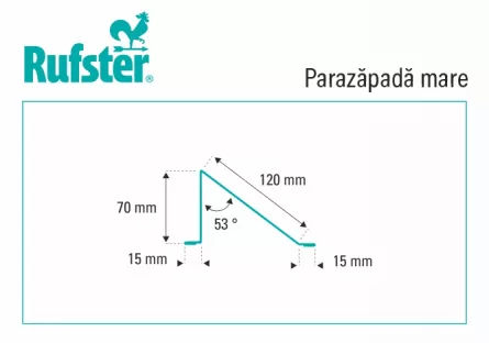 Parazapada mare Rufster Premium 0,5 mm grosime 3009 MS caramiziu mat structurat