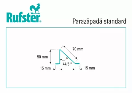 Parazapada standard Rufster Premium 0,5 mm grosime, 3005 MS visiniu mat structurat