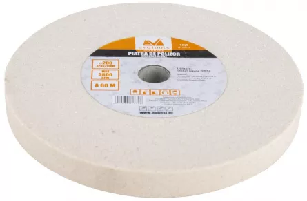Piatra pentru polizor HSS 200 x 20 mm, granulatie P60, culoare alba