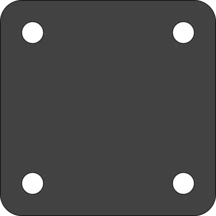 Picior patrat debitat laser 100 x 100 mm, model M001.003 RUF