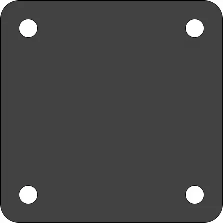 Picior patrat debitat laser 120 x 120 mm, model M003.003 RUF