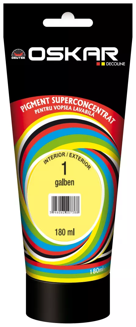 Pigment Oskar pentru vopsea lavabila 1 galben 180 ml