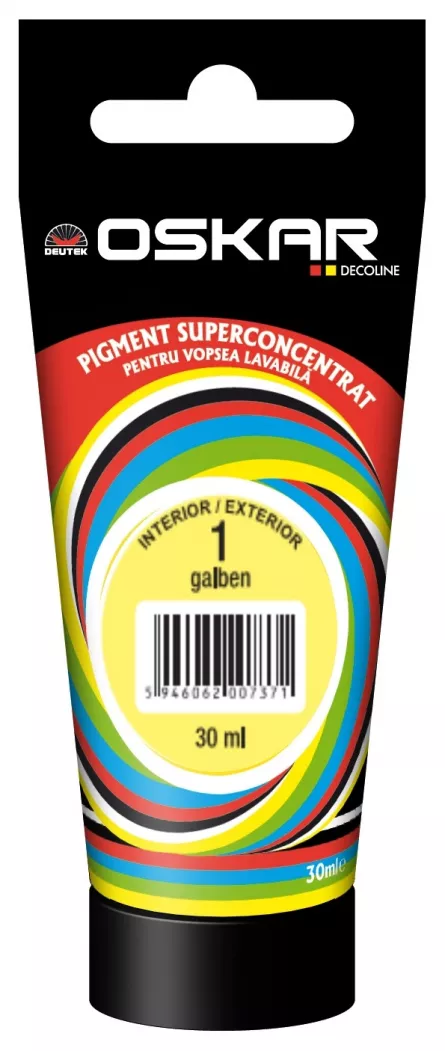 Pigment Oskar pentru vopsea lavabila 1 galben 30 ml