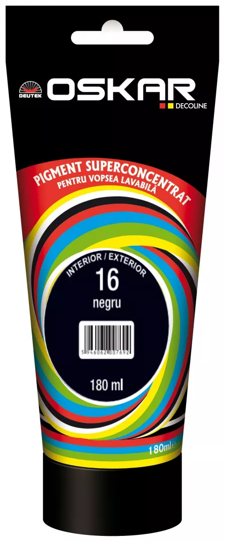 Pigment Oskar pentru vopsea lavabila 16 negru 180 ml