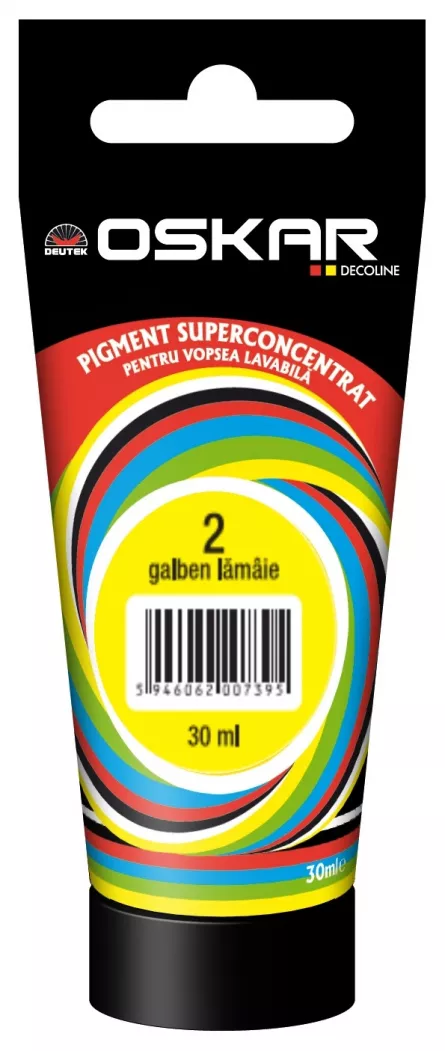 Pigment Oskar pentru vopsea lavabila 2 galben lamaie 30 ml