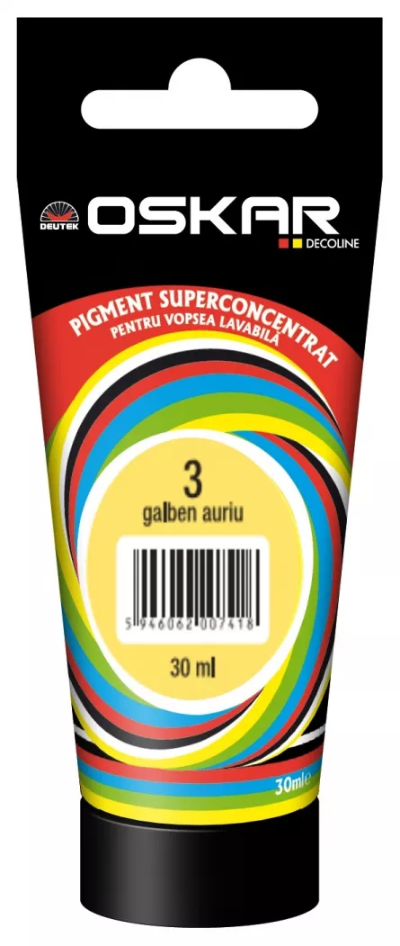 Pigment Oskar pentru vopsea lavabila 3 galben auriu 30 ml