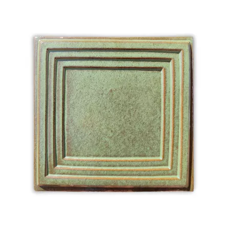 Placa medalion (placa mare) teracota culoare olive verde model Creta folosita la realizarea sobelor de teracota
