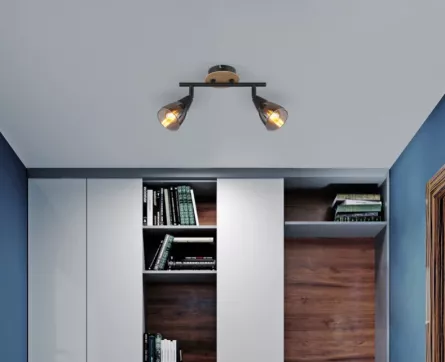 Plafoniera Globo Mubby, metal, fumuriu, 2xE14