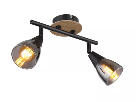 Plafoniera Globo Mubby, metal, fumuriu, 2xE14