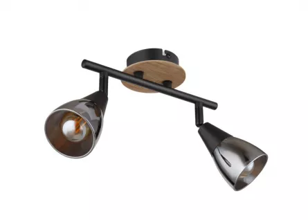 Plafoniera Globo Mubby, metal, fumuriu, 2xE14