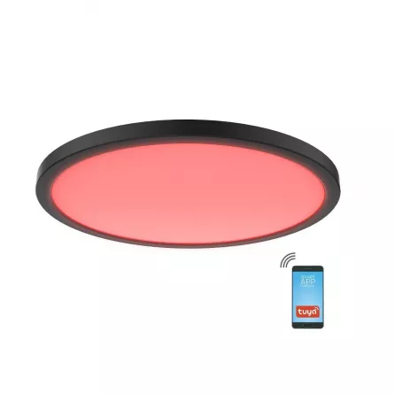 Plafoniera LED, smart, dimabila, rotunda, Nebula, putere 24 W, culoare neagra, Klausen KL151083