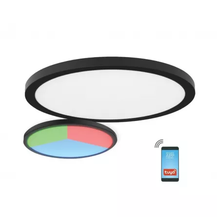 Plafoniera LED, smart, dimabila,rotunda, Nebula, putere 18 W, culoare neagra, Klausen KL151081