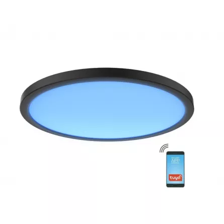 Plafoniera LED, smart, dimabila,rotunda, Nebula, putere 18 W, culoare neagra, Klausen KL151081