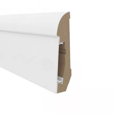 Plinta parchet Vox MDF, Estilo E101 cu canal dimensiune 240x6.5 cm culoare alb