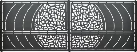Poarta mare din tabla de otel debitat laser si teava TRS sudata, model M204 LXX, grosime 3 mm dimensiune 4000x1600 mm