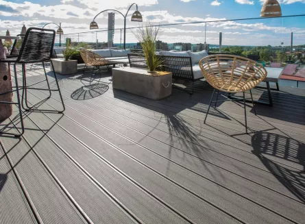 Podele pentru terasa, WPC, dimensiune 28 x 150 mm, lungime 4 m, culoare maro castaniu UV+