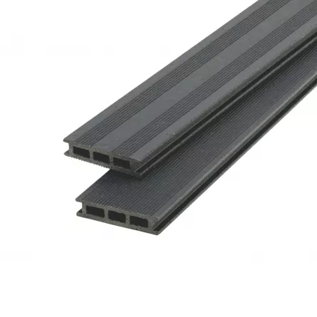 Podele pentru terase, culoare gri riflate, WPC, dimensiuni 28 x 127 x 3150 mm