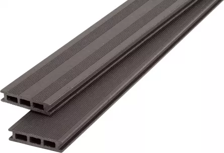 Podele pentru terase, culoare maro riflate, WPC, dimensiuni 28 x 127 x 3150 mm (24450)