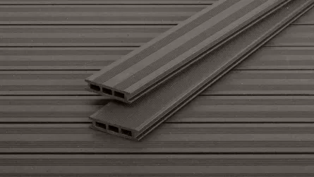 Podele pentru terase, culoare maro riflate, WPC, dimensiuni 28 x 127 x 3150 mm (24450)