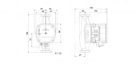 Pompa de circulatie, DRUNFOS ALPHA1L 25-60 180 mm