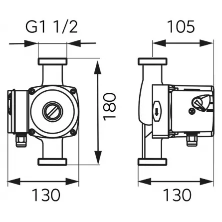 Pompa recirculare Ferro 25-60-180, debit maxim 4,5 m³ h, 100W, 180 mm