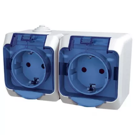 Priza dubla Schneider Cedar IP44 WDE000525