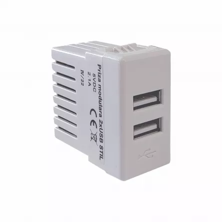 Priza modulara 2xUSB alb 04853 Stil