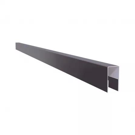 Profil U pentru gard orizontal maro-grafit 8019 MS M2P3, Rufster, grosime tabla 0.5 mm, lungime variabila, vopsit pe ambele parti
