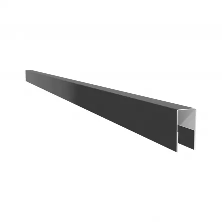 Profil U pentru gard rectangular, grosime tabla 0,50 mm, dimensiuni 40x21 mm, RAL 9005MPR, negru super-poliester, lungime variabila