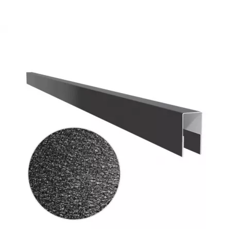 Profil U pentru gard rectangular, grosime tabla 0,50 mm, dimensiuni 40x21 mm, RAL 9005MS, negru mat structurat, lungime variabila