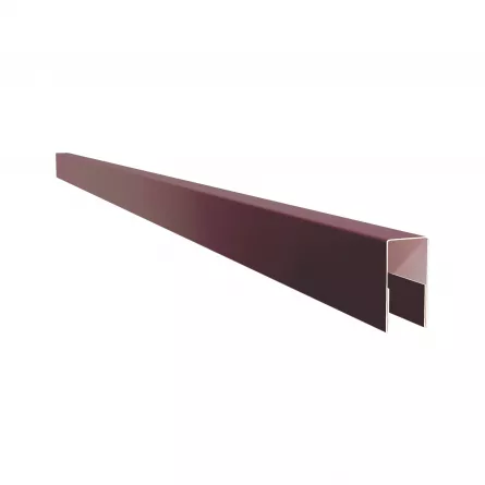 Profil U pentru gard rectangular, grosime tabla 0,50 mm, dimensiuni 40x21 mm, RAL 3005MS, visiniu mat structurat, lungime variabila