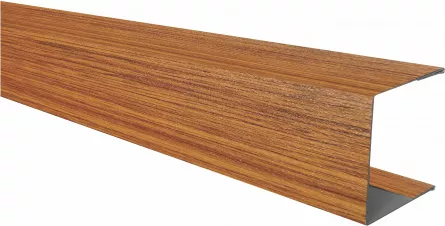 Profil U pentru gard tip jaluzea, grosime tabla 0,45 mm, stejar auriu, lungime 1,25 m