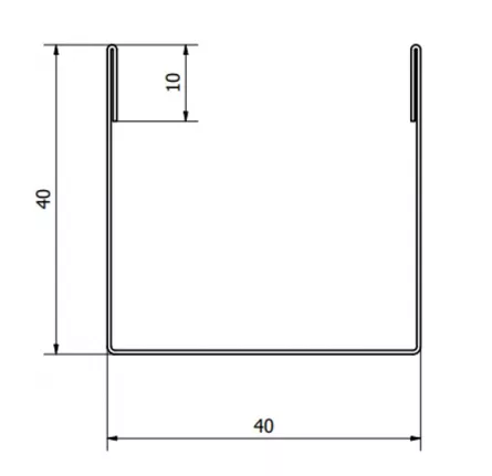 Profil U pentru gard tip jaluzea, grosime tabla 0,50 mm, RAL 8017MS, maro mat structurat, lungime 2 m