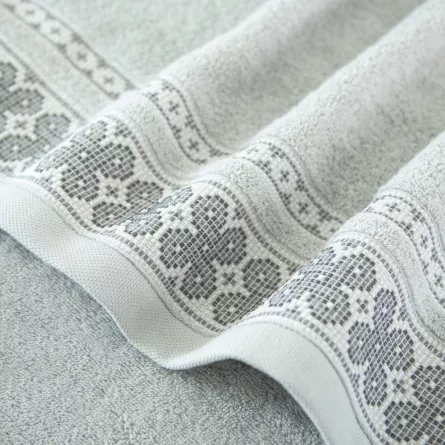 Prosop bumbac egiptean La Boca, 70 x 140 cm, 420 g, gri deschis