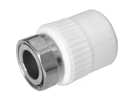 Racord din PPR filet interior cu semiolandez dimensiuni 20x1/2 culoare alb/crom